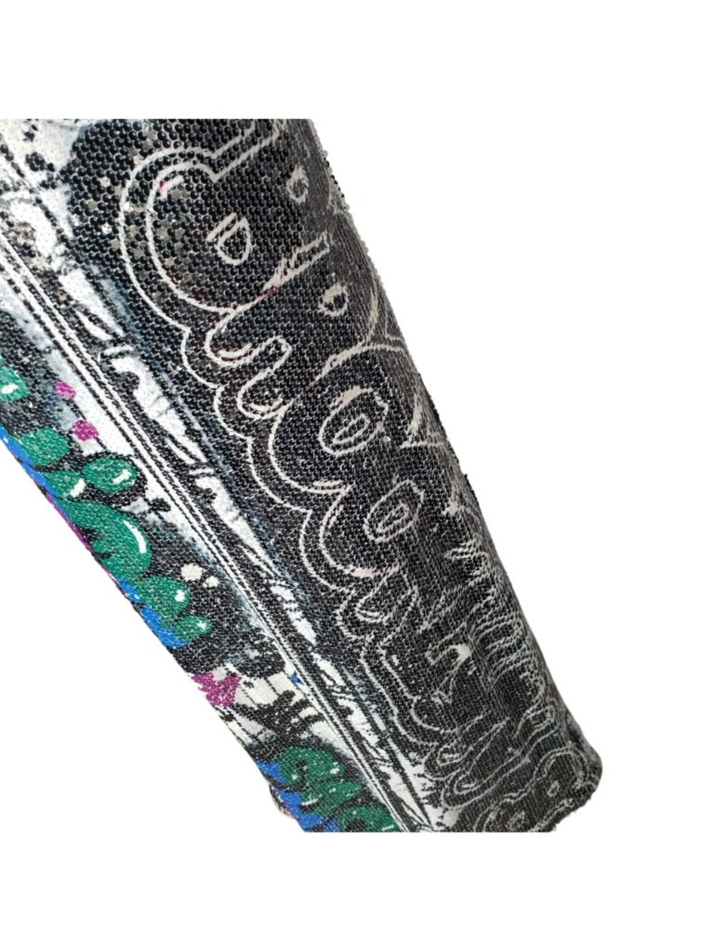 Kimberly Goldson $698 Dress Sequin Black White Brooklyn Graffiti Print Maxi - Picture 11 of 16
